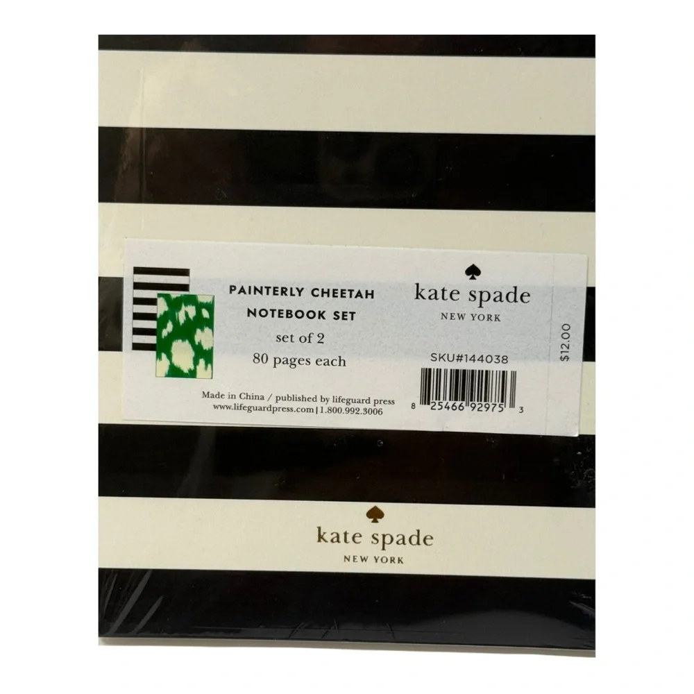 kate spade new york Painterly Cheetah Notebook Set of 2 NEW
